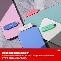 SANDISK Phone Drive mit USB Type-C 256 GB (Flash-Laufwerk für Smartphones, Tablets und Computer, 150 MB/s Lesen, Schlüsselring-Öse zur Mitnahme, 1 Jahr RescuePRO Deluxe-Software) - Maritime Blue – Ansicht 8