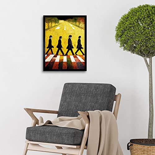 Doppelganger33 LTD Abbey Road Abstract Stylised Beatles Boho Landscape Red and Ochre Art Print Framed Poster Wall Decor… - Les Beatles, Paul McCartney, John Lennon, RIngo Starr, George Harrison Doppelganger33 LTD Abbey Road Abstract Stylised Beatles Boho Landscape Red and Ochre Art Print Framed Poster Wall Decor… – Image 3