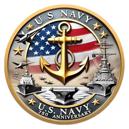 250th Anniversary Commemorative Coins - Golden American Flag & Liberty Bell Design Collectible Coins, Durable Metal Anniversary Coins for Display, Collectors & Gift Idea (H-1PCS)