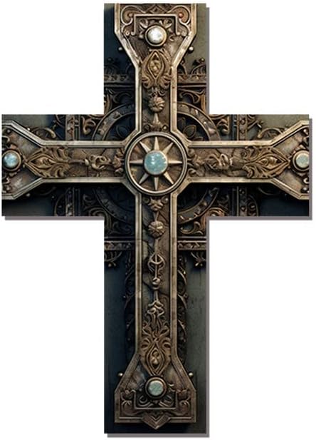 Imahoocool Arte espiritual de madera rústica, cruz, iglesia, decoración de habitación para el hogar