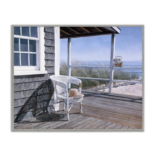 Coastal Cottage Porch Chair Seaside, 16 x 20 Inch Framed Giclée Print