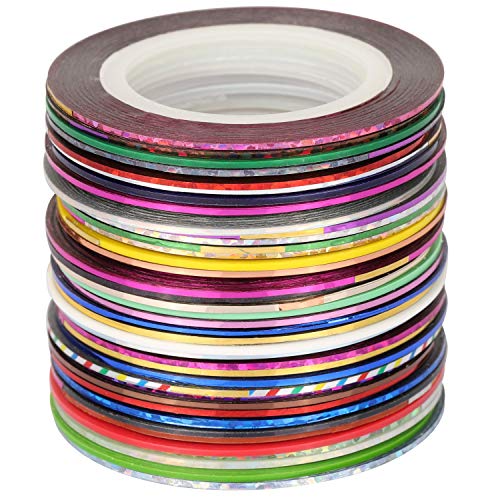 120 Rolls Nail Striping Tape Line Nail Art Decoration Sticker for DIY Nail Tip (40 Colors)