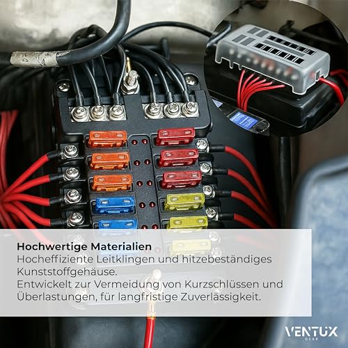KFZ Flachsicherungen - Flachsicherungen Auto Set Standard Mini Sortiment - Auto Sicherungen Set für PKW Motorrad Elektrik