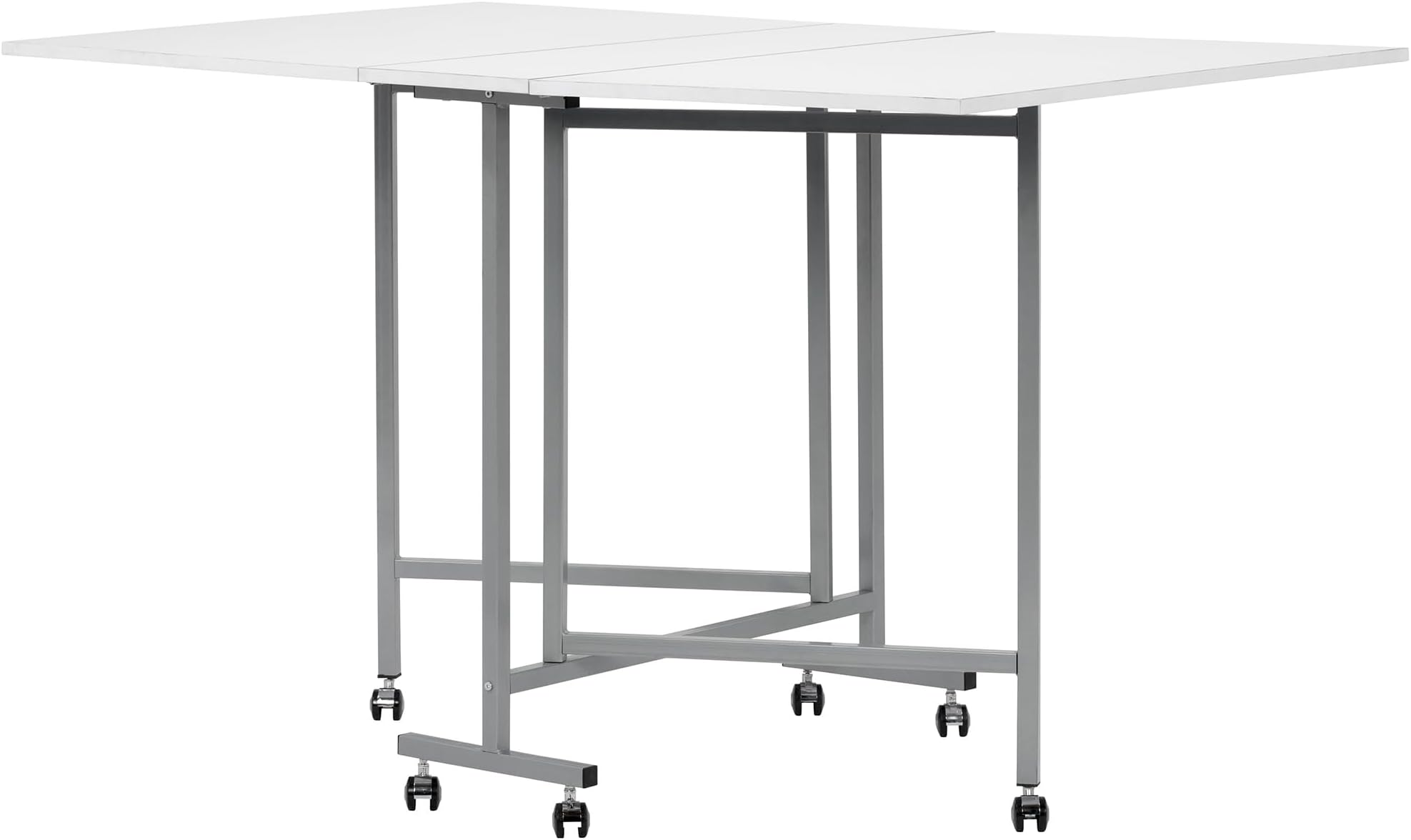 Sew Ready Studio Designs Folding Craft/Cutting Standing Table - 58.75" W x 36.5" D x 36.5" H - Sewing Table - Silver/White