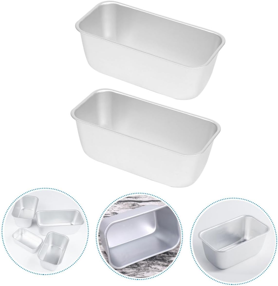 STOBAZA 6pcs Non-stick Bread Loaf Baking Pan Rectangular Cheese Cake Toast Mold for Easy Demolding Heavy Duty Kitchen Baking Tool for Cakes Cookies and Toast