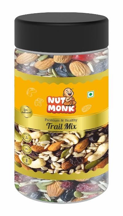 Nut Monk Health Dry Fruits Trail Mix 200g Healthy Mixed Nuts with Dry Fruits | Almonds | Cashews | Black Current | Cranberry | Pumpkin Seeds | Sunflower Seeds | Blueberry, Reusable Jar-image-22