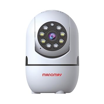 MANOMAY Bot Pro 2MP Smart CCTV Wi-fi Home Security Camera with Color Night Vision | Pan Tilt 360° View | 2 Way Talk | Baby Pet Monitoring | Motion Detect Tracking | Supports SD Card Up to 256 GB - image, photos