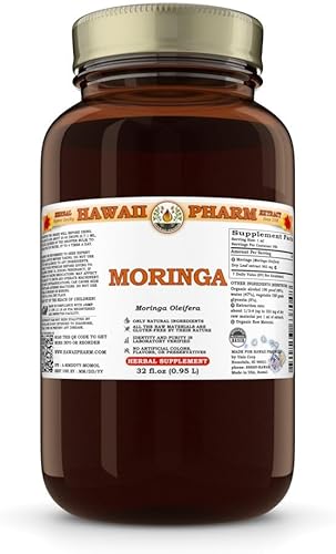 Miniatura 1 de Hawaii Pharm Extracto de moringa, tintura para equilibrio del estado de ánimo y apoyo cardiovascular, nutre la piel y el cabello, protege el hígado,