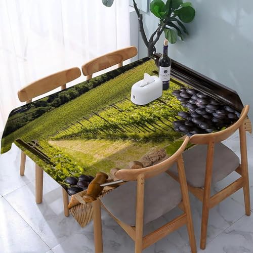 Aozhiswe Mantel Antimanchas Cuadrada Enrejado de UVA de Granja Mantel de Mesa Paisaje Rural 140x140 cm Manteles Impermeable Poliéster Protector Comedor para Interior Exterior a/1793