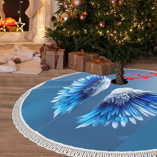 Jupe de sapin confortable ailes d'ange cadeau idéal pour décoration de noël - 8