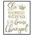 Inspirational Wall Art & Decor for Women, Teen Girls - She Remembered Who She Was And the Game Changed - Motivational Positive Quotes Sayings - Uplifting Encouragement Gifts - Uplifting Posters