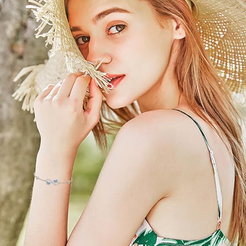 Image of 925 Sterling Silver Layered Ankle Bracelets for Women Jewelry Gifts | 925 Sterling Silver Layered Sea Turtles /Elephant /Wave Anklet Animal Bracelet Summer Ocean Beach Jewelry Gifts for Women