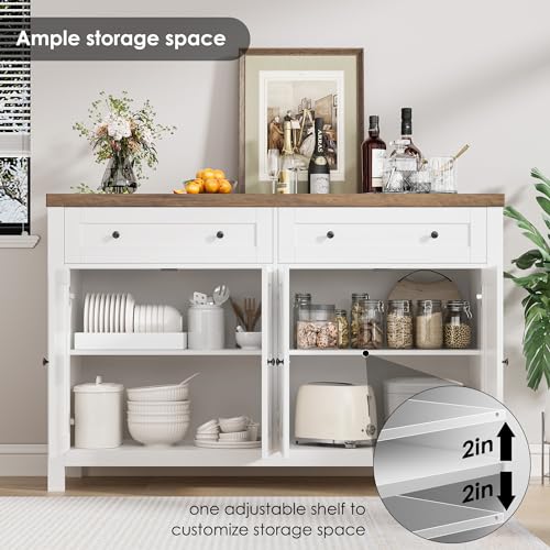 Hostack B0CL4MBMYW 55 Inch Buffet Sideboard Cabinet thumb #4