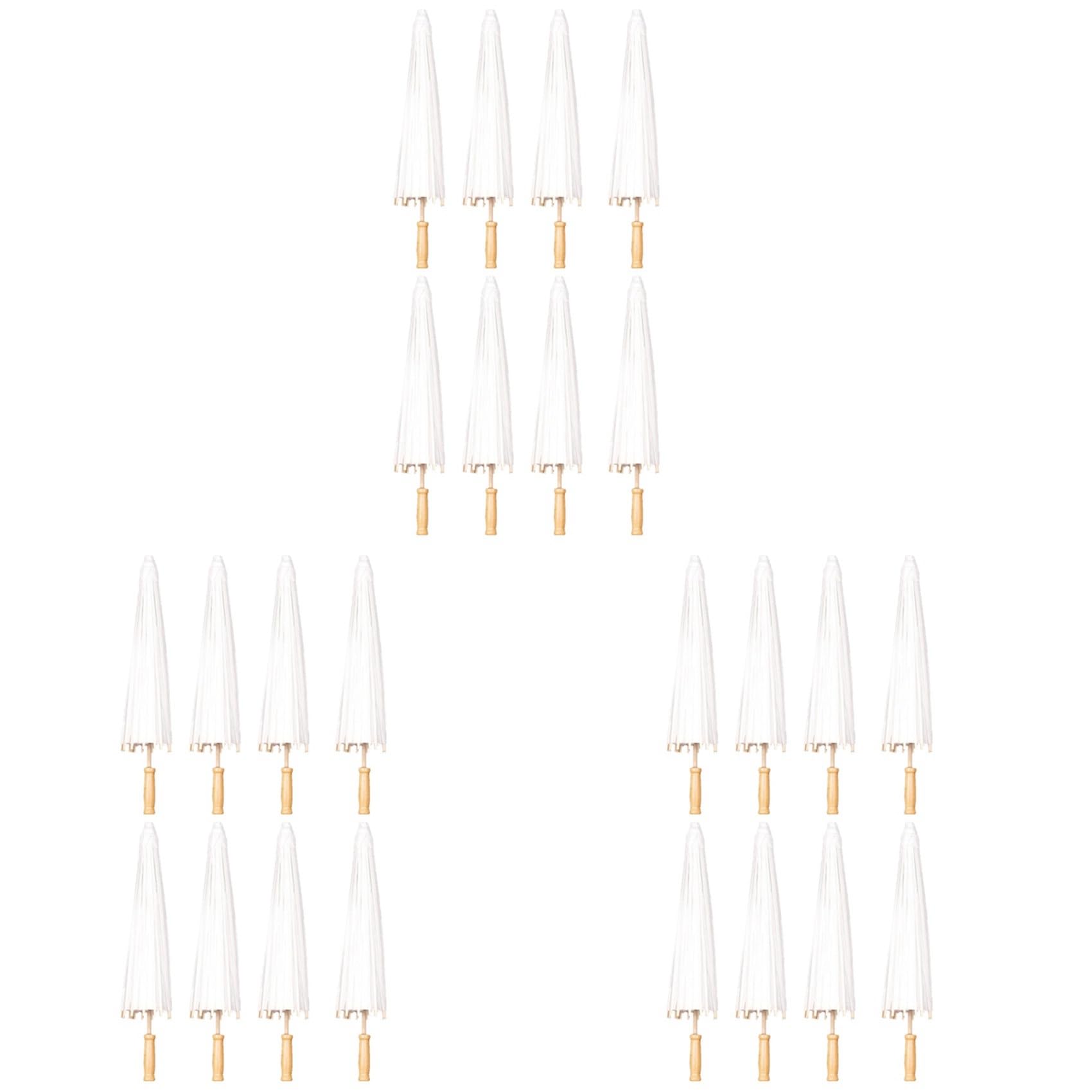 Hndhbfgrt 24PCS Paper Parasol Wedding Umbrella Party Favor 60cm Bamboo Umbrellas for Bridal Shower Centerpieces Photo Props