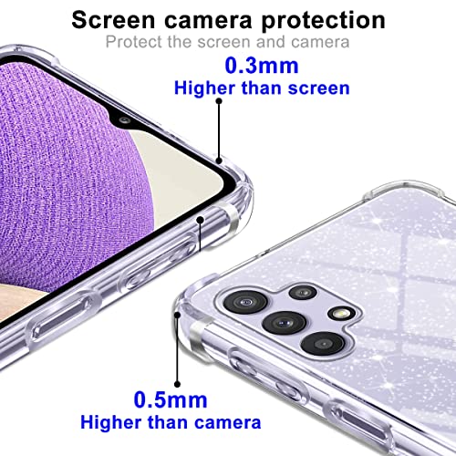 Yoedge Crossbody Case For Samsung Galaxy A10-6.2", Neck Cord Phone Cases With Adjustable Lanyard Strap, Clear Glitter Sparkle Anti-Scratch Shockproof Protective Cover, Rose Gold #TOP2