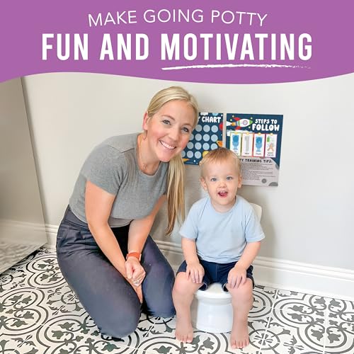 Image of Hadley Designs Potty Training Chart for Toddlers Boys -10 Sticker Potty Chart for Toddlers Boys, 8.5x11 inch Potty Training Sticker Charts for Toilet Success, Space Toddler Reward Chart for Kids