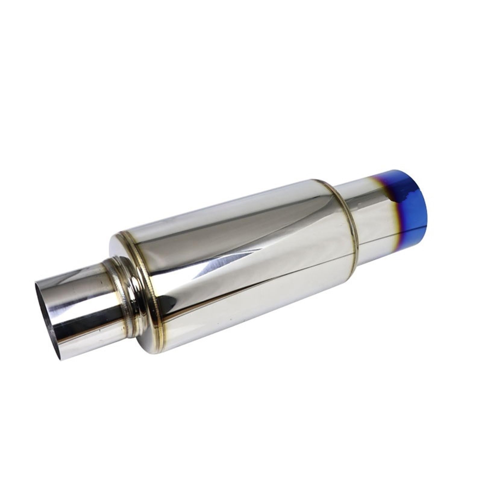 Car Silencer Modyfikacja tłumika wydechu ze stali nierdzewnej, prosta część tylna zapewniająca ulepszony wylot dźwięku samochodu sportowego 89 mm(51-89mm Blue)