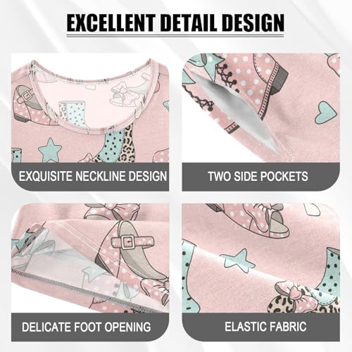 Pajama Short Sets Shoes and Stars on Pink Soft Cotton Summer Sleepwear 2 Piece PJS Size 5-14T3