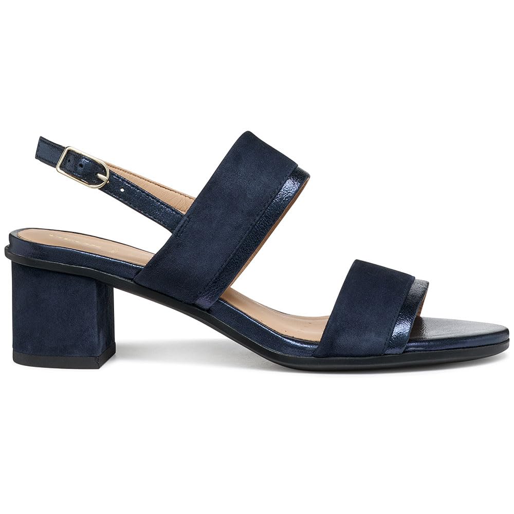 Geox Women D Aurely 50 B Heeled Sandal, Dk Navy Avio, 7.5 UK