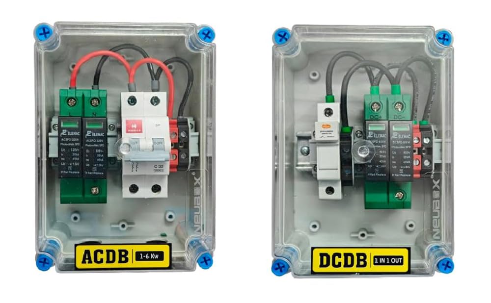 DeHMY Solar DCDB & ACDB Combo Box for 1–6 kW Rooftop Solar Systems | IP65 Rated with 32A MCB, 600V DC SPD & 320V AC SPD-image-24
