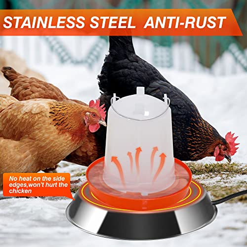 Chicken Water Heater Base For Winter - For Poultry Waterer Bowl Coop, 113-165°F Adjustable #TOP4
