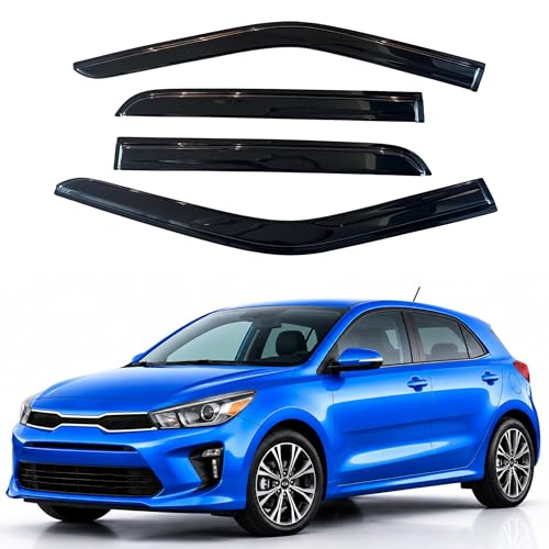 Image of IG Window Visors Fit for 2018-2023 Kia Rio Hatchback, Out-Channel Rain Guards Vent Wind Deflectors 4PC, Car Accessories for 18-23 Rio Hatchback (Excludes Sedan)