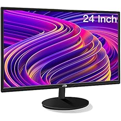 STGAubron 24 Inch Gaming Computer Monitor, FHD 1920 x 1080P Office PC LED Display, 99% sRGB, HDMI, VGA, Ergonomic Tilt Adjustment