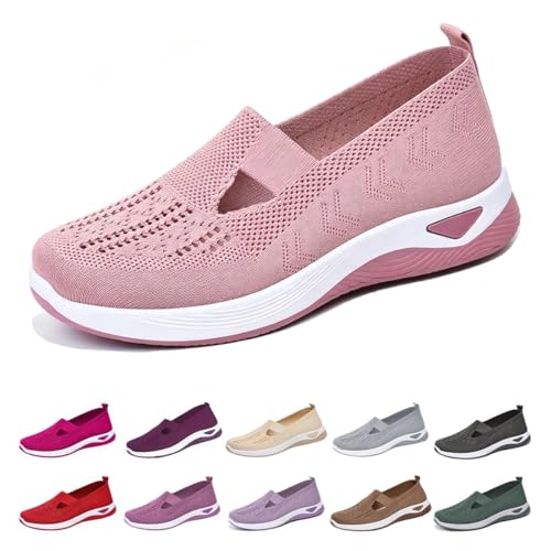 Image of Orthopedic Walking Shoes for Women,2026 New Orthowalkway Womens Shoes,Woven Orthopedic Breathable Walking Sneaker Non-Slip Arch Support Slip on Shoes