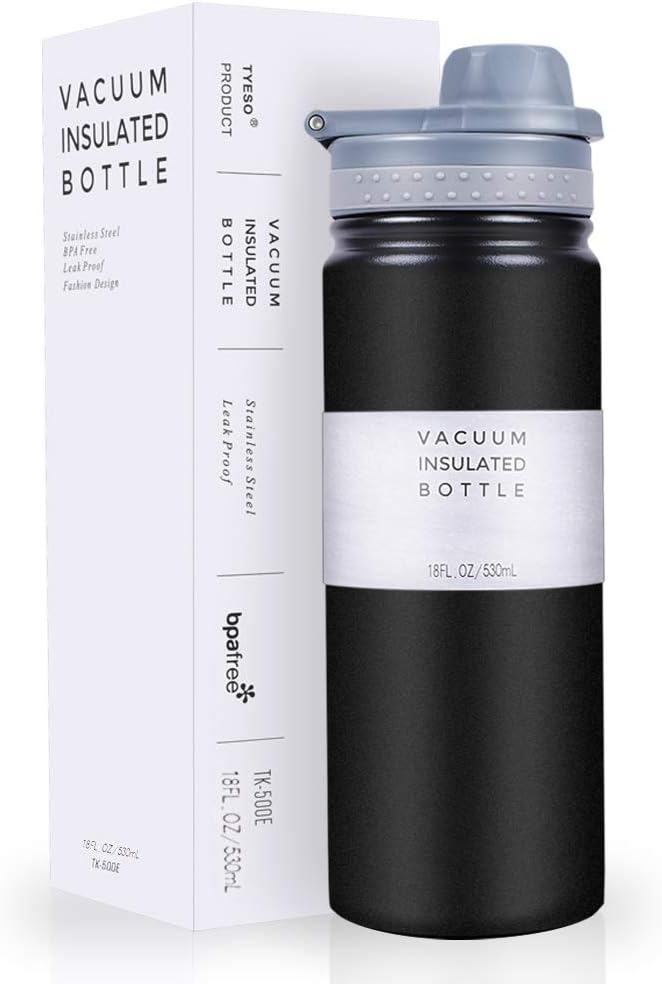 Double Walled Stainless Steel Vacuum Insulated Sports Water Bottle with Lid | BPA Free Flip Top Gym Water C…