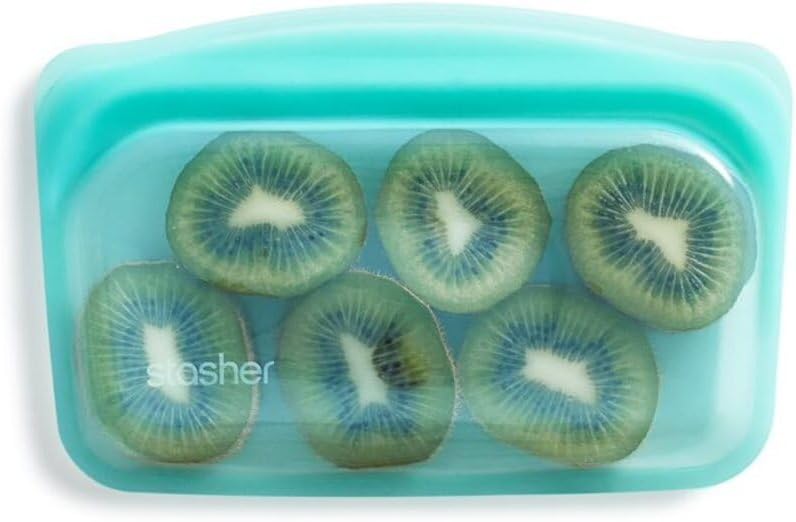 Stasher Reusable Silicone Food Storage Bags for Snacks and Aqua