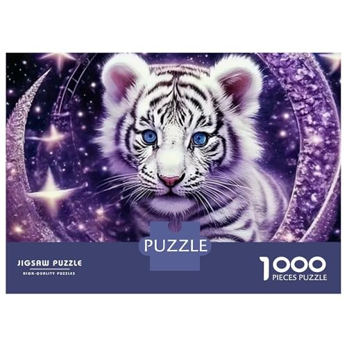 Rompecabezas imposible White Cub de 1000 piezas, desafío morado estrellado de 70x50 cm 2