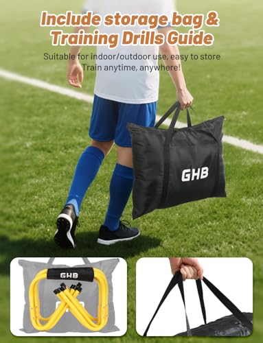 ghb agility hurdles 510 pack speed agility training hurdles adjustable sturdy hurdles training equipment set with carry bag for kidsathletessoccerbasketball