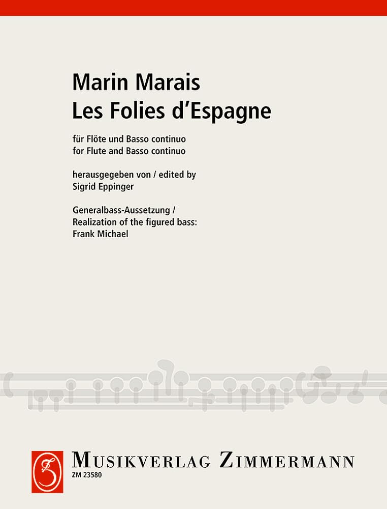 Les Folies d’Espagne pour flûte et basse continue partition de musique baroque