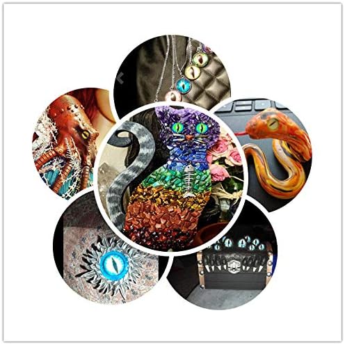 Julie Wang 180PCS/Pack Assorted Mixed Size Round Glass Dragon Eye Covered Cabochons for Doll Making and Jewelry Settings 6mm 8mm 10mm 12mm 15mm 18mm 20mm 25mm 30mm