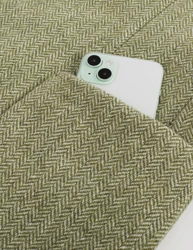 Image of PJ PAUL JONES Mens Herringbone Blazer Vintage Tweed Wool Blend Sport Coat Jacket