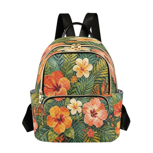 Sac à dos matelassé femme imprimé floral | Petit sac de sport léger 14 L en polyester durable