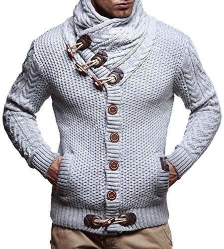 Leif Nelson Men's Knitted Turtleneck Jacket - Winter Cardigan Sweaters for Men2