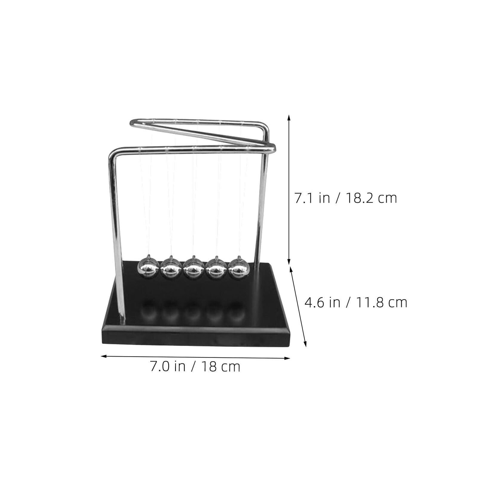NOLITOY Pendolo a Sfera di Newton in Legno Massello Sfere Metalliche Oscillanti Decorazione da Scrivania Antistress per Ufficio e Studio Strumento Didattico di Fisica e Kit Esperimenti