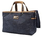 Nicole Miller New York Paige Collection - Large Capacity 17 Inch Garment Tote Bag for Women - Lightweight Travel Work Business School Laptop Shoulder Briefcase (Paige Navy)