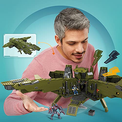 MEGA Construx GNB28 - Halo Infinite UNSC Pelican-Flugschiff, mit 2024 Bausteinen, Spielzeug ab 10 Jahren – Bild 3