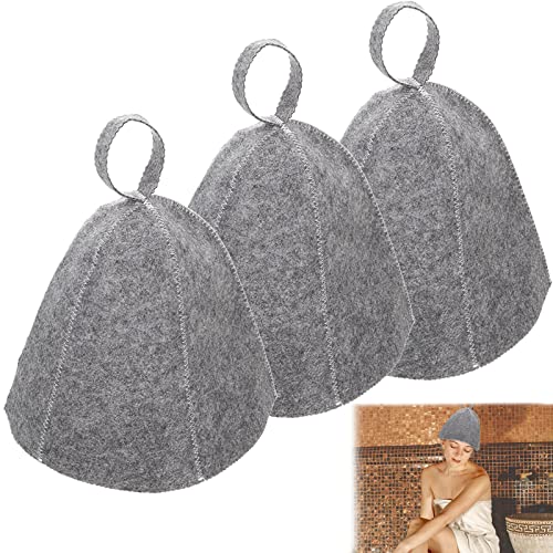 Saunahut 3pcs Sauna Mütze Saunahut Filz Sauna Hut Mütze Herren Saunahut Herren Filz Filzhut Sauna Saunamütze Saunahut Damen Sauna Mütze Herren Geeignet für Den Einsatz in Saunen Spas und Bädern