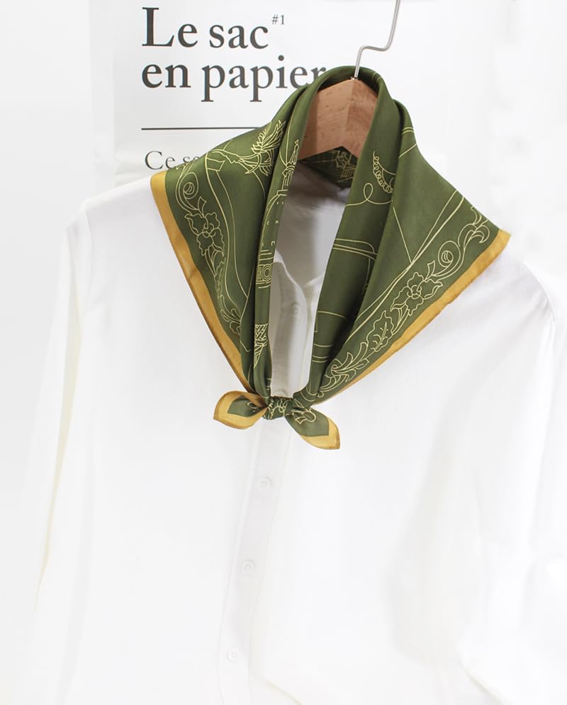 Image of ANDANTINO 100% Mulberry Silk Scarf -21 inch Square Neckerchief with Gift Packed