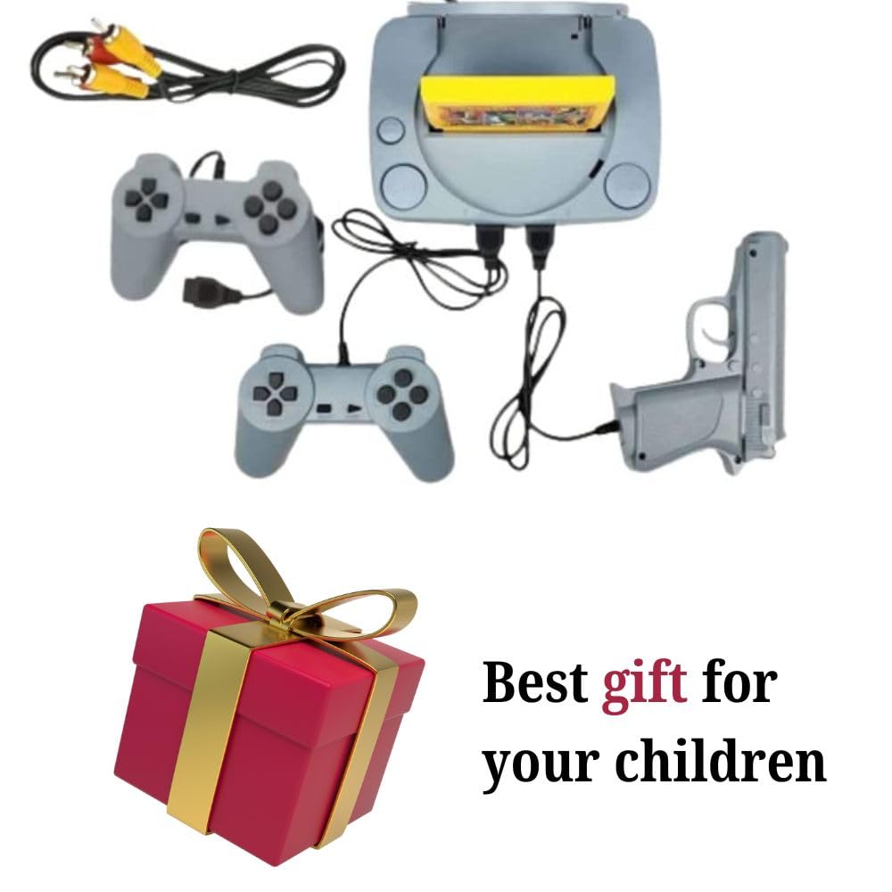 Drumstone (𝗦𝗽𝗲𝗰𝗶𝗮𝗹 𝟭𝟬 𝗬𝗲𝗮𝗿𝘀 𝗪𝗮𝗿𝗿𝗮𝗻𝘁𝘆) Plug-and-Play Video Game Console | Comes with 2 Controllers, 1 Laser Gun, and Unlimited Fun - The Perfect Gift for Kids 3