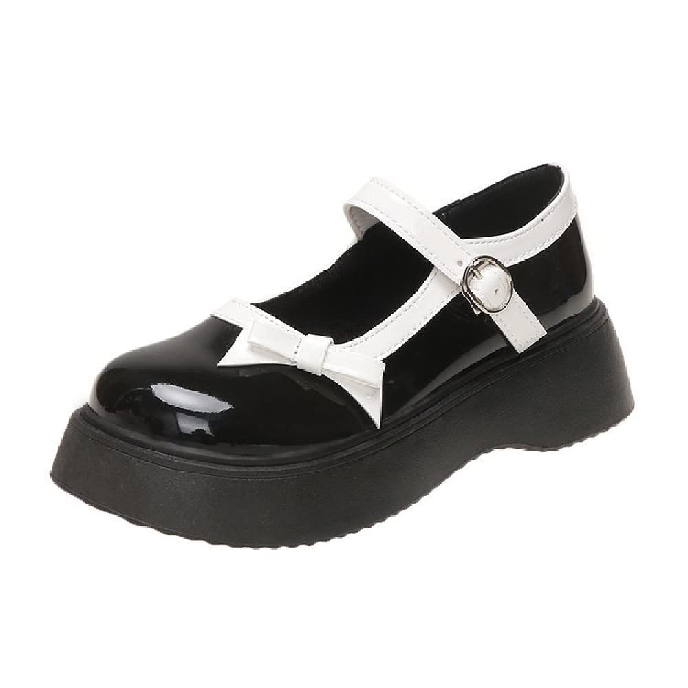Womens Platform Mary Janes Shoes Sweet Toe Ankle Lolita Gothic Pumps Chunky Patent Leather — view 11