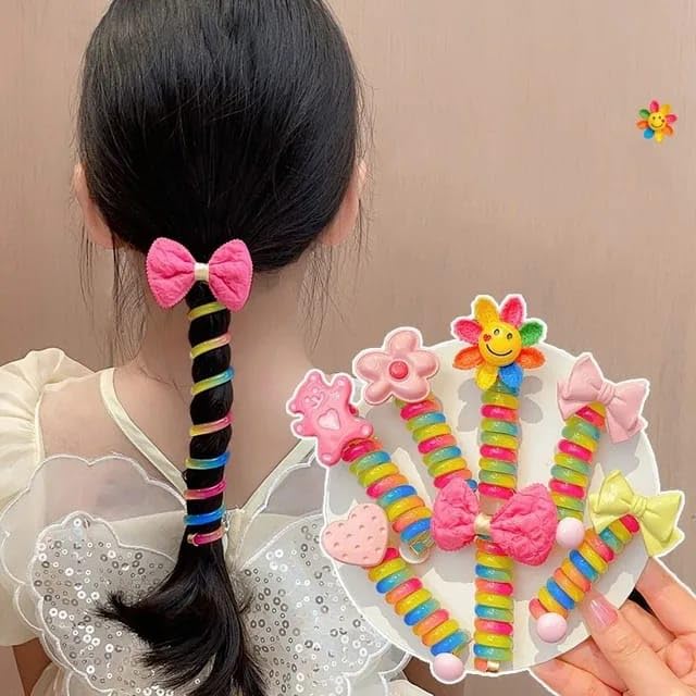 TERA 13 Hairclip For Girls Rainbow Color High Elastic Spiral Hair Rope Head Rope Ponytail Hair Ring Rubber Band For Kids,Girls, Braided Spiral Hair Ties, Colorful Hair Bands (8 pcs) (B0D6G5FVPW) Amazon Price History, Amazon Price Tracker