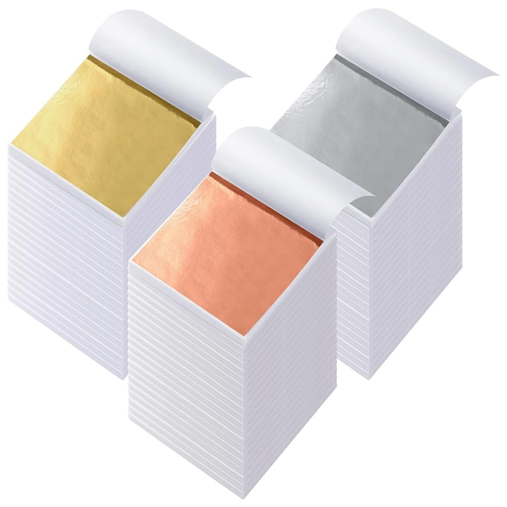 Feuilles d'or imitant le papier doré artisanat d'art et loisirs créatifs 3 teintes