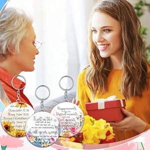 Geetery 50 pcs christian mirror keychain gifts bulk mothers day church gifts compact mirror keychain bulk inspirational bible verse makeup pocket mirrors keychain thank you gift for women  urban country home decor