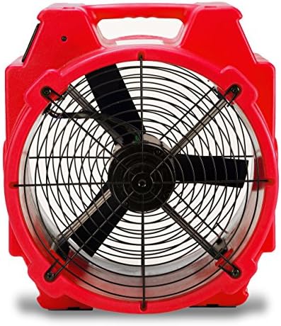 B-Air 1/4 HP Polar Axial Blower Fan High Velocity Air Mover for Water Damage Restoration, Air Circulation, Drying, 3300 CFM, Daisy Chain Capable, Stackable, Red, BA-PB-X24
