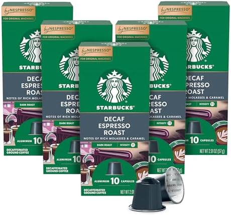Starbucks by Nespresso Original, Decaf Espresso, Dark Roast, 50-count