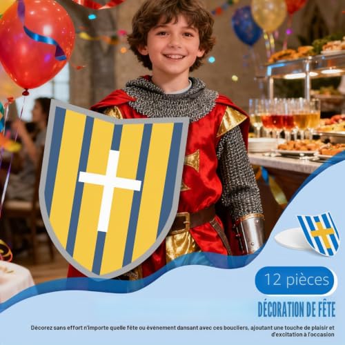 Housoutil Lot de 12 panneaux graffiti avec poignée pour enfants - Plaque chevalier à peindre - Jouet pour fête d'enfant et bricolage créatif – vue 2